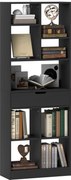 HOMCOM Polc Fiókkal és 9 Tárolórekesszel - 60x26x158 cm - Fekete | Aosom
