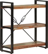 vidaXL 3 szintes újrahasznosított fa és vas könyvespolc 77x30x80 cm