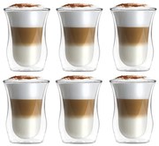 Üveg duplafalú bögre szett 6 db-os 250 ml – Vialli Design