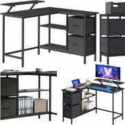 Sarok íróasztal Vasagle 115 x 105 x 89,5 cm fekete