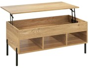 Dohányzóasztal emelhető asztallappal, natúr