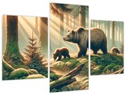 Kép - Medvék az erdőben (90x60 cm)