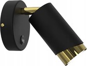 Ewilight Állítható fali lámpa eye cső kapcsolóval GU10 fekete/arany