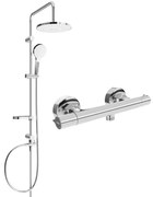 Mexen Erik fali zuhanykészlet zuhanypanellel és termosztatikus zuhanycsapteleppel Slim, króm - 77105205-00