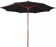 fekete napernyő farúddal 300 x 258 cm