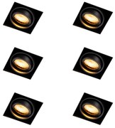 6 darabos süllyesztett spotlámpa készlet fekete, állítható, keret nélküli - Oneon Honey