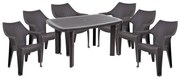 Taranto 6 személyes kerti bútorszett ovális asztallal Antracit-bar N
