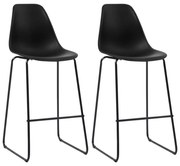 2 db fekete műanyag bárszék