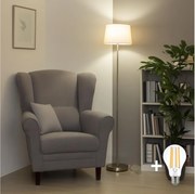 Brilagi - LED állólámpa CERIA 1xE27/40W/230V, átmérő 30 cm, bézs/matt króm