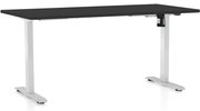 Állítható magasságú asztal OfficeTech A, 160 x 80 cm, fehér alap, fekete