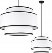 Mennyezeti Függőlámpa Fehér Lámpabúra Kerek Nagy 40CM Glamour Nappaliba E27