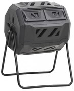 fekete kerti komposztálóláda 73 x 64 x 95 cm 160 L