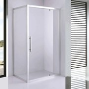 Stuxi Torino 100x90 aszimmetrikus szögletes nyílóajtós zuhanykabin 6 mm vízlepergető biztonsági üveggel, króm elemekkel, 200 cm magas