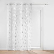 Fehér-ezüstszínű átlátszó függöny 140x280 cm Edelia – douceur d'intérieur