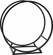 Fa kosár kerek Loft Fém Fekete Kandalló Tűzifa Modern 51cm