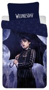 Sötétkék egyszemélyes pamut gyerek ágyneműhuzat 140x200 cm Wednesday "Rain" – Jerry Fabrics