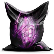 Classic babzsák lila absztrakció - gyerek, fekete / lila