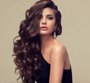 Fotográfia Young attractive brunette with voluminous, shiny, EdwardDerule