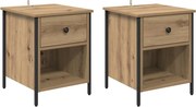 vidaXL Éjjeliszekrény 2 pcs Artisan tölgy 40 x 42 x 50 cm Faanyag