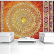 Fotótapéta - Piros arany mandala (152,5x104 cm)