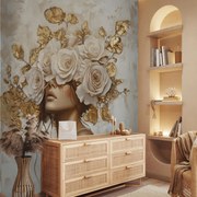 Fotótapéta - Lány rózsákkal (147x102 cm)