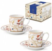 Porcelán eszpresszó csésze 80 ml díszdobozban két személyes szett lovas mintával Cheval