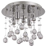 Ideal Lux-LED Kristály mennyezeti lámpa MOONLIGHT 5xG9/3W/230V átm. 26 cm fényezett króm