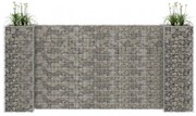 H alakú acéldrót virágtartó gabion 260 x 40 x 120 cm