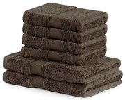 Bamby Brown szett 2 db sötétbarna fürdőlepedővel és 4 db törölközővel - DecoKing