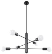 Csillár zsinóron DUOMO 6 6xE27/60W/230V fekete