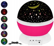 Forgó Csillagfényes éjjeli lampa, pink