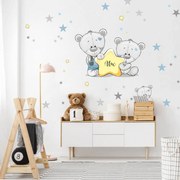 INSPIO Falmatrica gyerekszobába - Kék színű mackók névvel