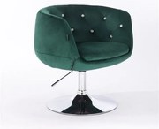 HR333N Sötétzöld velur modern szék krómozott lábbal