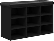 vidaXL fekete szerelt fa cipőtároló pad 82 x 32 x 50 cm