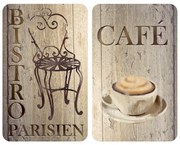 Edzett üveg tűzhely fedőlap szett 2 db-os 30x52 cm Bistrot – Wenko