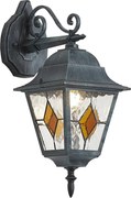 Vintage kültéri fali lámpa fekete antik zöld IP44 - Antigua Down