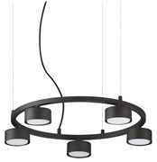 Ideal Lux - LED Csillár zsinóron MINOR 5xGX53/9W/230V átm. 50 cm fekete
