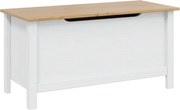 vidaXL Tároló Doboz Fehér és mézbarna 90 x 40 x 45 cm Tömör fenyőfa