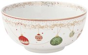 Karácsonyi gömbökkel díszített porcelán tálka 12 cm Christmas Eve