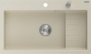 Mexen Omar egymedencés gránit mosogató 800 x 480 mm, bézs, króm szifon - 6520801005-69