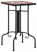 terrakotta és fehér kerámia mozaik kisasztal