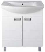 Viva SZQUARE 75 lábon álló fürdőszobabútor Sanovit ZENON 6075 porcelán mosdóval 75 x 49,8 cm