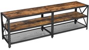TV állvány, TV szekrény polcokkal 140 x 39 x 52 cm rusztikus barna