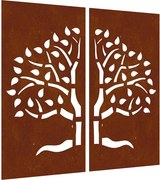 vidaXL 2 db famintás corten acél kerti faldísz 105 x 55 cm