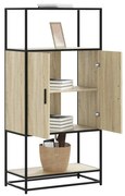 Highboard sonoma tölgy 68x35x139 cm gépelt fa és fém