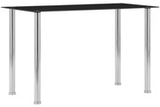 fekete edzett üveg étkezőasztal 120 x 60 x 75 cm