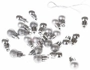 Karácsonyi mini díszek 24 db-os szett, ezüst, átmérő 1,5 cm