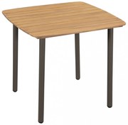 tömör akácfa és acél kerti asztal 80 x 80 x 72 cm