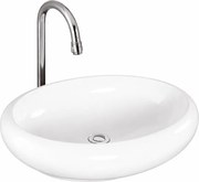 MERANO || Pultra helyezhető mosdókagyló, kerámia, fehér, ovális