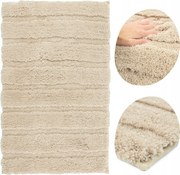 Fürdőszobaszőnyeg Csúszásgátló Bézs 60x90cm Szuper Puha Bolyhos Kellemes